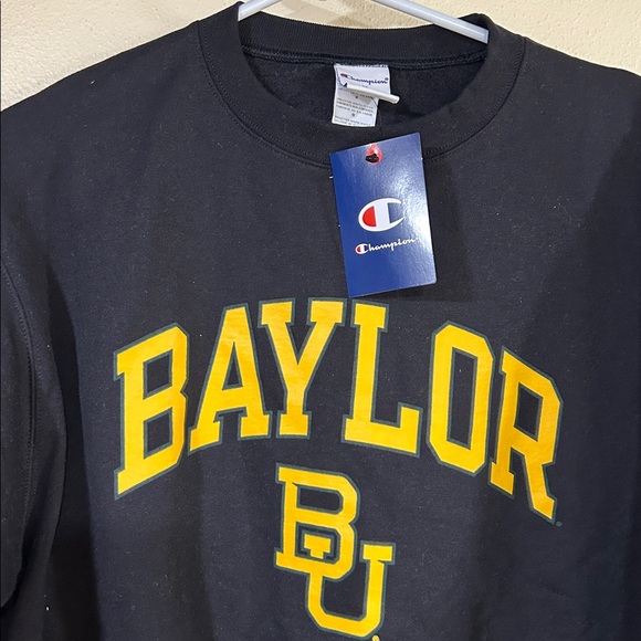 Sharp Looking Baylor Crewneck Sweatshirt with Yellow Logo NWT Retail $46 - Picture 2 of 5